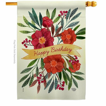 CUADRILATERO Happy Birthday Celebration Double-Sided Garden Decorative House Flag, Multi Color CU3914784